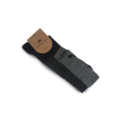 Merino Ski Socks Unisex - Grey/Black